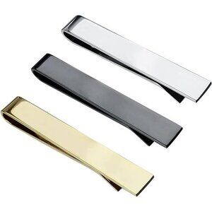Mens Skinny Tie Clip Set Small Metal Tie Bar for Business Wedding Suit